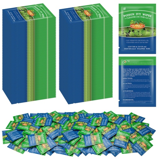 [BRSRGGQ3O4FBUHI7] 100 Pack Pre and Post Contact Poison Plant Ivy Wipes Individually Packaged Ivy Oak Treatment Wet Wipe for Poison Plant Insect Bite Relief Oak Sumac Treatment Anti-Itch