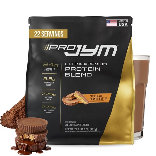 [BRSW2HAPPMNQEYI6] Pro JYM Chocolate Peanut Butter Protein Powder - Whey Protein Isolates, Casein, & Milk Protein, Lean Muscle Building for Men & Women, JYM Supplement Science, 22 Servings