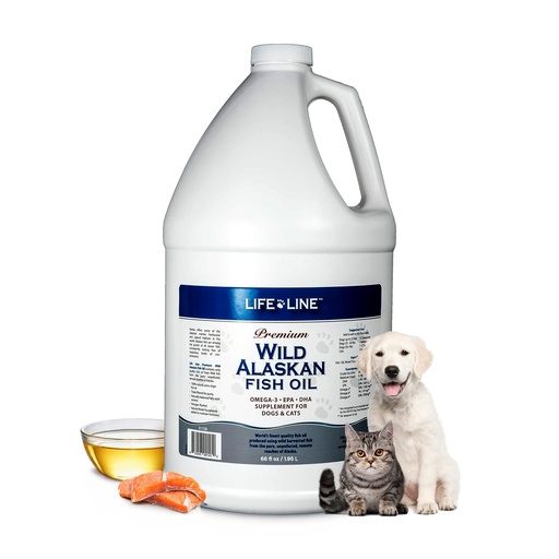 [BRSWIZTYOAMRSALO] Life Line Pet Nutrition Wild Alaskan Fish Oil for Dogs and Cats 66oz – Omega 3 Fish Oil Supplement for Skin & Coat – Supports Brain, Eye & Heart Health in Dogs & Cats