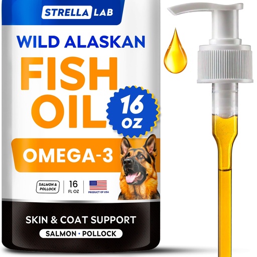 [BRSRAGA5OYPBY3I3] Fish Oil for Dogs & Cats - Natural Omega-3 & Salmon Oil, Skin&Coat Support | Made in USA - EPA+DHA Fatty Acids for Dry Itchy Skin, Anti Shedding & Hot Spots Treatment - Real Ingredients,Real Taste! 16oz