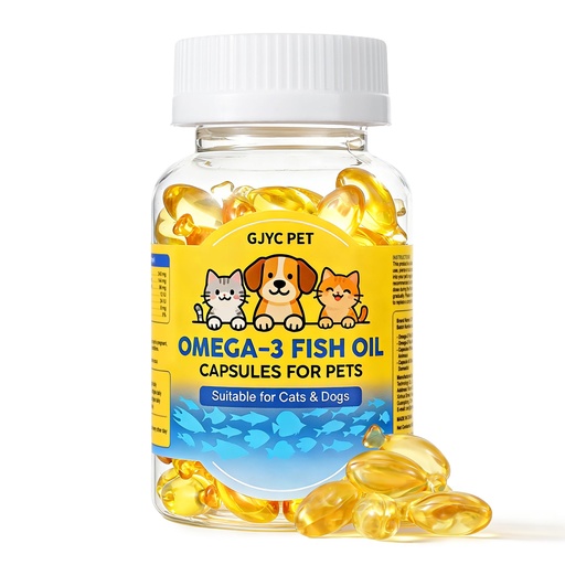 [BRSRGHQHDENQGALF] Fish Oil Softgels for Dogs & Cats, EPA & DHA Skin & Coat Support | Deep Sea Omega-3, Daily Wellness Formula, Vitamins A, D3 and E, Easy-to-Serve Capsules