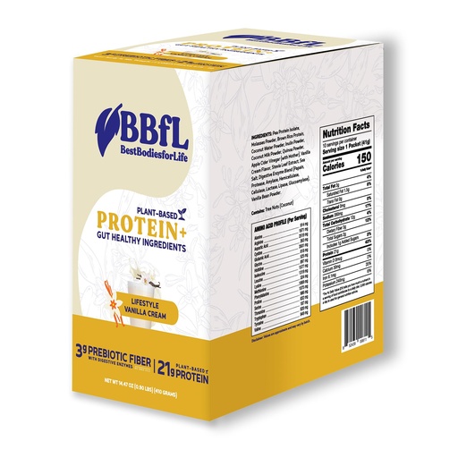 [BRSWYBT6O4IAEFAZ] Plant-Based Protein Shake – 21g Vegan Protein, Vanilla Bean + Apple Cider Vinegar, Prebiotics, Digestive Enzymes, Supports Gut Health – All-in-One Shake for Women & Men (10 Servings, Vanilla Cream)