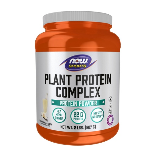 [BRSWIHAABF4WKH3C] NOW Foods Sports Nutrition, Plant Protein Complex 22 g, Creamy Vanilla Powder, 2-Pound