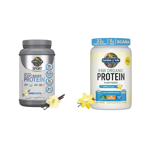 [BRSROBQCCR5QGD3F] Garden of Life Organic Vegan Sport Protein Powder, Vanilla & anilla Protein Powder 22g Complete Plant Based Raw Protein