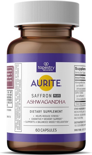 [BRSRMCY2CEHA4DLH] Saffron Supplement | Stress Management, Herbal Mood Support, Long-Term Memory, for Women & Men. (60 Count (Pack of 1), Saffron + Ashwagandha)