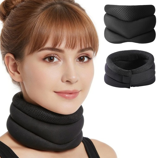 [BRSRGA33AECBY3TO] Neck Support for Snoring, Neck Brace for Sleeping, Adjustable 3-Stage Cervical Collar, Relief of Sleep Apnea & Cervical Spine Pressure, Soft Cervical Collar for Cervicorrect