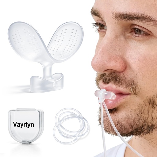 [BRSRGC3YPICGEFL5] Reusable Mouth Tape Alternative - Soft Silicone Nasal Breathing Trainer & Gentle Lip Seal Shield, Sleep Tape Replacement for Snoring Men with Beards, Includes Anti-Loss Lanyard & Travel Case