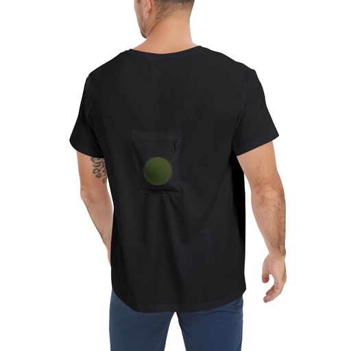 [BRSRAAYLBANGYETV] Sleep Apnea T-Shirt on Side Positional Therapy to Prevent Back Sleeping (Black, M)