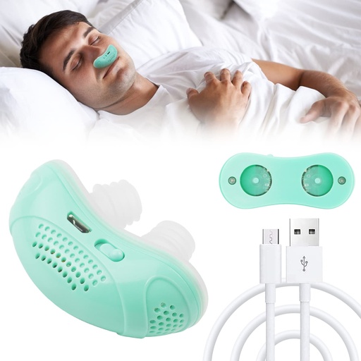 [BRSRGCTRCR7BGCIV] Electric Anti Snoring Devices, Mini Machine, Airing Micro for Travel, Sleep Apnea Devices, Snoring Solution for Men and Women, Suitable for All Nose Shapes Mint Green