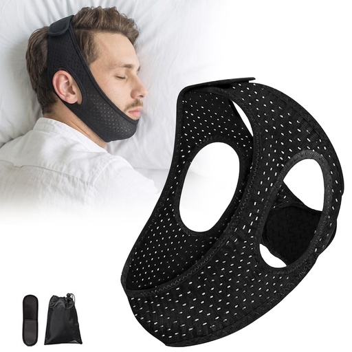 [BRSRY2YCAAMGGELF] Chin Strap for Sleeping, Adjustable Anti Snoring Chin Strap, Breathable Sleep Support Strap with Jaw Extension Strap, Comfortable Mouth Support for Men Women, Suitable for All Sleep Positions