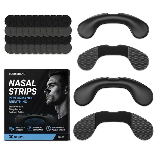 [BRSRYYABOYMBQAY3] Nasal Strips for Breathing & Snoring Relief - Reusable Nose Strips for Better Airflow, Latex Free Anti Snoring Nose Strips for Sleeping, Congestion Relief, Sensitive Skin, Sports & Night Use