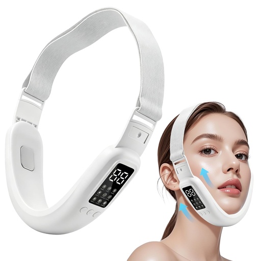 [BRSRY2YEOEMAYA3O] Electric Double Chin Reducer, Chin Lifting Machine with 8 Modes & 15, 42°C constant temperature, Adjustable Intensities, Women's V Line Face Shaper for Skin Care | Chin Slimming, Face Contouring