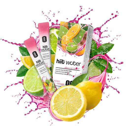 [BRSRAAI7BEIQ4EL2] HIITWATER Pink Lemon Energy Sticks, Energy Drink Powder, Boot Burn Formula with Korean Red Ginseng, Guarana, Taurine, On-The-Go Clean Energy Mix, Zero Sugar, Low Calorie, 10 Pack