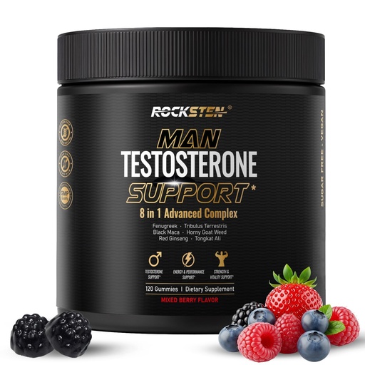 [BRSRGHA3DJ5GKYLF] Testosterone Booster Gummies for Men - Enhancement Chews | to Boost Testosterone for Energy Stamina Performance & Workout Support - Male Health Enhancing Supplement for Libido & Muscle