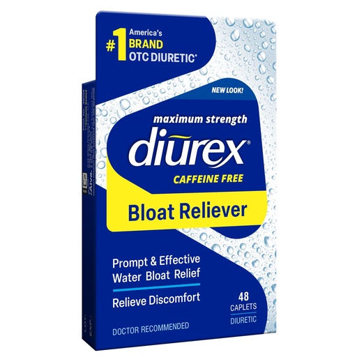 [BRSWIFY5BB6WCETE] Diurex Caffeine-Free Bloat Relief, Maximum Strength, Relieve Water Bloat Discomfort, Up to 6 Hours of Relief, 48 Count