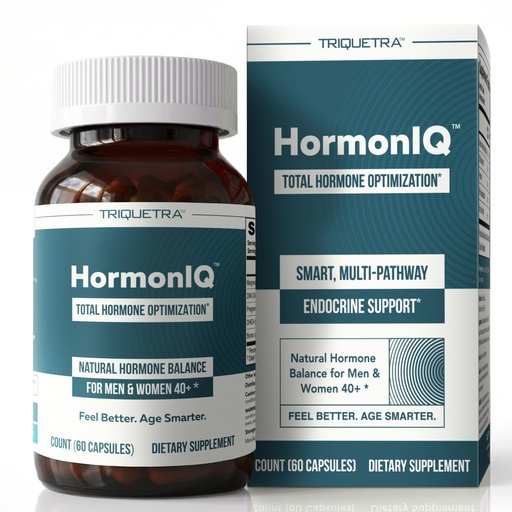 [BRSRGZQHBYGRS33X] HormonIQ - Hormone Balance for Women & Men Over 40 | Pregnenolone 50mg, DHEA 25mg & DIM 150mg for Energy, Mental Clarity & Healthy Aging Support - Clinically Studied Ingredients, Vegan (60 Capsules)