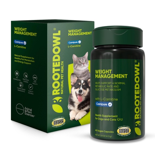 [BRSREYALAEPGEYL2] Rooted Owl® Healthy Weight & Energy Metabolism Supplement for Dogs & Cats | Carnipure® L-Carnitine, Healthy Metabolism, Glucose Metabolism, Energy Utilization, Fat Metabolism, Daily Wellness Support