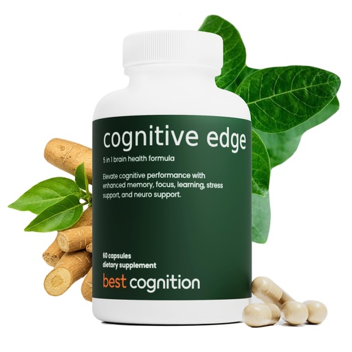 [BRSRE2T2OYGQYDQ4] Cognitive Edge Brain Health Supplement | Focus & Memory Support for Coffee Drinkers | L-Theanine, Bacopa Monnieri, Organic Ashwagandha, Rhodiola, PQQ (60 Capsules)