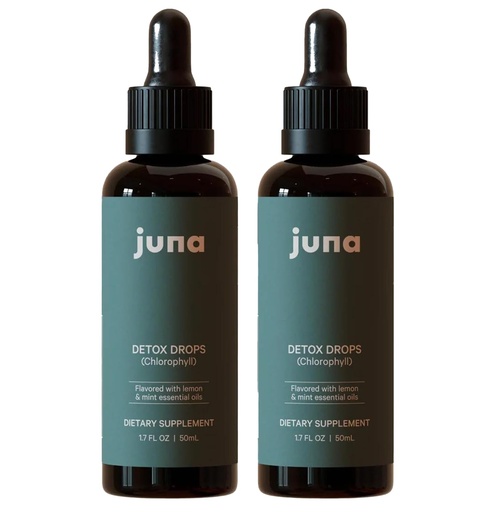 [BRSREGATOB5RMALL] Juna 2-Pack Liquid Chlorophyll Detox Drops, Lemon Mint Flavor, 3X Strength | 2-Bottle Value Pack, Mulberry Leaf Derived, Non-GMO, 3rd Party Tested, Made in USA, Sugar-Free, Alcohol-Free, 60mg