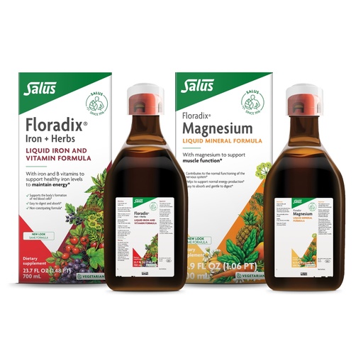 [BRSRAHA7OUGWEDI2] Floradix by Salus Magnesium (16.9 oz) & Iron & Herbs (23.7 oz) Bundle - Magnesium for Bone Support, Digestive Health & More* - Iron Supplement for Healthy Energy Support*