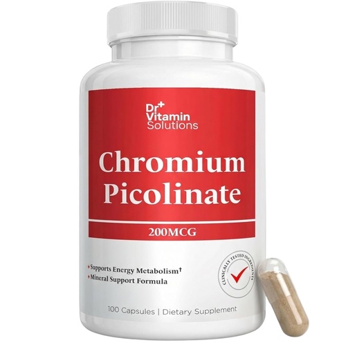 [BRSRGBT7O57AMGQZ] Chromium Picolinate 200 mcg - 3 Month Supply, Blood Sugar Support Mineral | 100 Capsules, Supports Metabolism and Glucose Levels, Craving Control, Non-GMO, Made in USA, Easy to Swallow, Energy Support