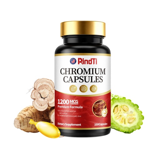 [BRSRYZYBAEOROYI7] Bitter Melon Chromium 1200mcg, Sugar Metabolism, 150 Capsules | Chromium Picolinate, Glucose Metabolism & Sugar Cravings, Circulation Support, Kudzu Root & Fish Oil, 75-Day Supply