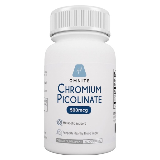 [BRSRGAD3OQMW2A3D] Chromium Picolinate 500 mcg | 60 Capsules | Supports Carbohydrate Metabolism | Metabolic Support | Accurate Dosage