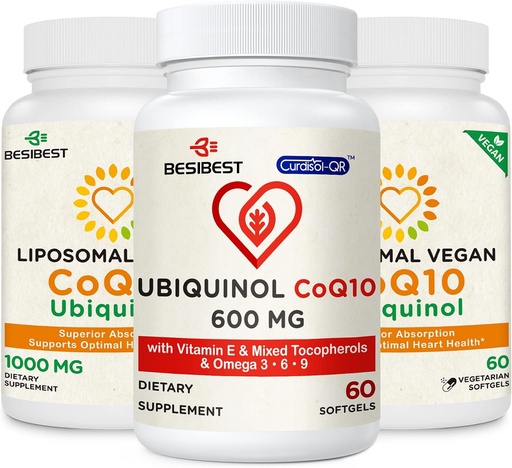 [BRSRMCDRB57WY2TJ] CoQ10 600mg 1PCS Bundle with 1000mg Liposomal CoQ10 Ubiquinol Supplement 2PCS