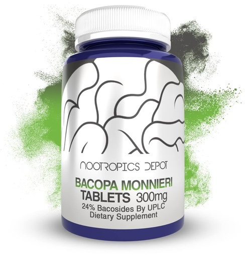 [BRSWGCYRAANAMYAZ] Bacopa monnieri Extract Tablets | 120 Count | Minimum 24% Bacosides | May Help Support Cognitive Function | May Help Support Stress Management