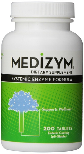 [BRSWIYAMCUMQAADG] Medizym Naturally Vitamins, Systemic Enzyme, Support for Healthy Inflammation Response, Immune System & Joints with Pancreatin, Papain, Bromelain, Trypsin, Rutin - Gluten, Dairy Free, 200 Tablets