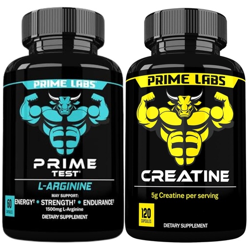 [BRSRAFI7CEAWE2DD] Prime Labs L Arginine (60 ct) + Creatine Capsules (120 ct)
