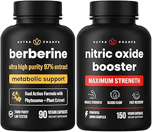 [BRSRAHQDOJYB6CLD] NutraChamps Complete Metabolic & Circulatory Support : Berberine & Nitric Oxide Booster Duo