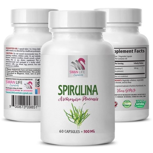 [BRSRAYADB4HQYDTU] immune defense supplement - spirulina and chlorella capsule - SPIRUILINA 500MG - spirulina tablets - spirulina and chlorella powder organic - Spirulina Herbal Supplements - blue spirulina - 1 bottle