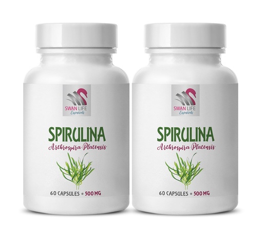 [BRSRAYAFCEPRY3Y2] spirulina and chlorella capsules - chlorella spirulina tablets - SPIRUILINA 500MG - immune support supplement - spirulina pills - spirulina chlorella powder organic - memory supplement - 2 bottles