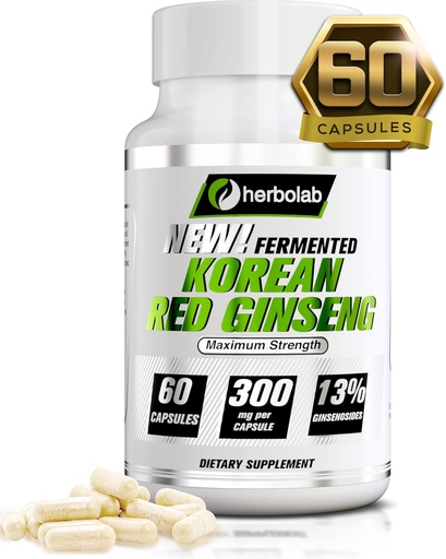 [BRSWKGAMBB4RAYDU] herbolab Korean Red Ginseng Fermented 10:1 (13% ginsenosides) - Genuine Panax Ginseng from Korea 6 Years Old Roots - Patented Extract Technology