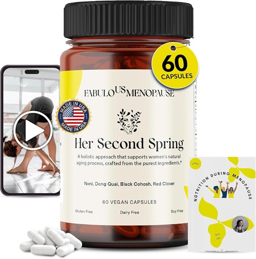 [BRSROHT6BAJQ4AL4] Fobulous Menopaus – Vegan Menopause Formula ar Black Cohosh & B-Complex – Uz augiem balstītas kapsulas ar Receptēm un Pilātu programmu