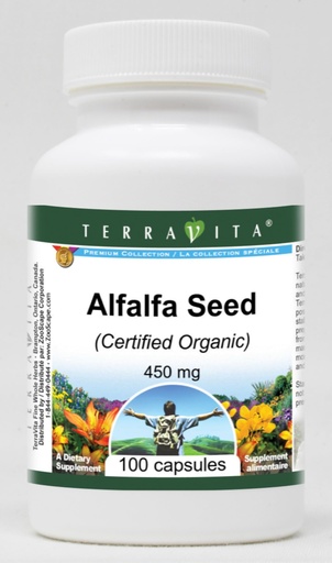 [BRSWGZADBYIBMHLU] Alfalfa Seed (Certified Organic) - 450 mg (100 Capsules, ZIN: 516909) - 3 Pack