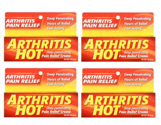 [BRSWIGYOOMDQC2TY] Arthritis Hot Pain Relief Creme 3 oz (Pack of 4)