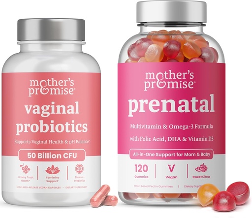 [BRSRAZLQBMIGKDT6] Mother's Promise Prenatal Vitamin Gummies & Vaginal Probiotics for Women Bundle