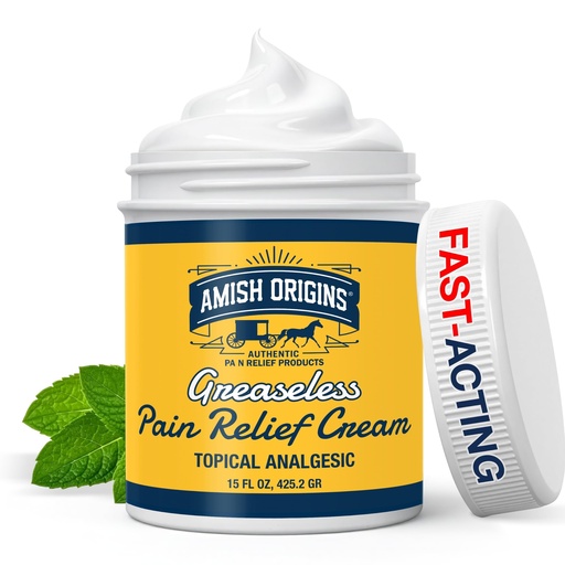 [BRSRMGATBYMQOCI4] Amish Origins Arthritis Pain Relief Cream - 14 oz - Maximum Strength Deep Penetrating for Joint, Muscle, Knee, Back, Feet, Hand, Ankle, Aches (14 Fl Oz (Pack of 1))