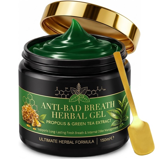 [BRSRYZQ7OYHBGYLP] Anti-Bad Breath Herbal Gel, Internal Freshness Formula with Parsley, Green Tea & Chlorophyllin, Supports Whole Body Freshness and Breath, Natural Mint Flavor, 150g