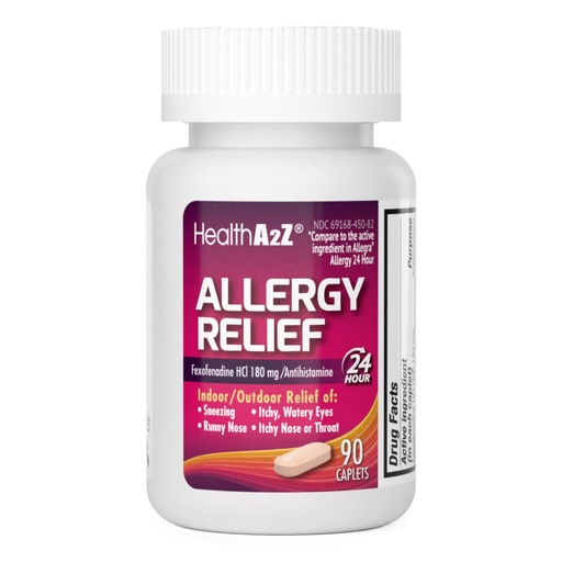 [BRSRAYL7OAMRQ2TV] HealthA2Z Fexofenadine Hydrochloride 180mg, Antihistamine for Allergy Relief, 24-Hour Antihistamine for Allergy Relief (90 Counts)
