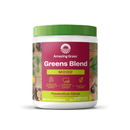 [BRSROBQDOUDWCCDX] Amazing Grass Greens Blend Mood Passionfruit Citrus, 30 Servings