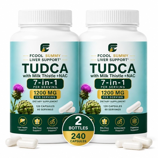 [BRSRYYA2AV6Q4FLV] TUDCA 1200mg with Milk Thistle & NAC — 7-in-1 Liver Support Supplement | with Artichoke, Alpha Lipoic Acid, Beet Root, Dandelion,Zinc & Selenium – Detox, Bile Flow & Antioxidant Support,300 Capsules