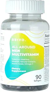 [BRSROFAQPJ6Q2FDO] Briyo All Around Men - Multivitamin for Men with 38 Essential Vitamins, Minerals, Omega 3 and Plant Extracts – Supports Energy Immunity – Live Strong with One Daily Clean Capsule