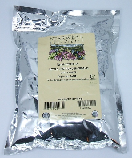 [BRSWIYD7CYOGM3YZ] Starwest Bottanicals Organic Nettle Leaf Powder 1lb Bag