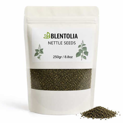 [BRSREEL4BB6A4DLD] Blentolia Nettle Seeds – 100% Natural & Raw – Supports Energy, Detox & Wellness – Herbal Superfood for Smoothies, Teas, Salads – 250g Resealable Bag