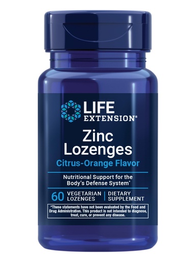 [BRSWIFINB4IWAGT4] Life Extension Zinc Lozenges – Citrus-Orange Flavor – for Healthy Protein Synthesis & Immune Health - Inflammation Management Supplement - Gluten-Free, Non-GMO – 60 Vegetarian Lozenges