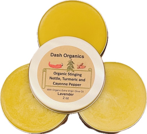 [BRSROHT2CUPAYA3X] Organic Stinging Nettle, Turmeric and Cayenne Pepper Salve - Natural Warming Balm - 2oz Handmade Skin Nourishing Skin Care
