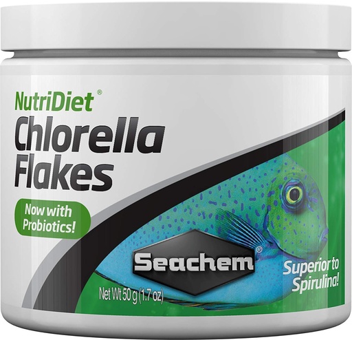 [BRSWKEIZCF4QEDDU] Seachem NutriDiet Chlorella Fish Flakes With Probiotics- 50g